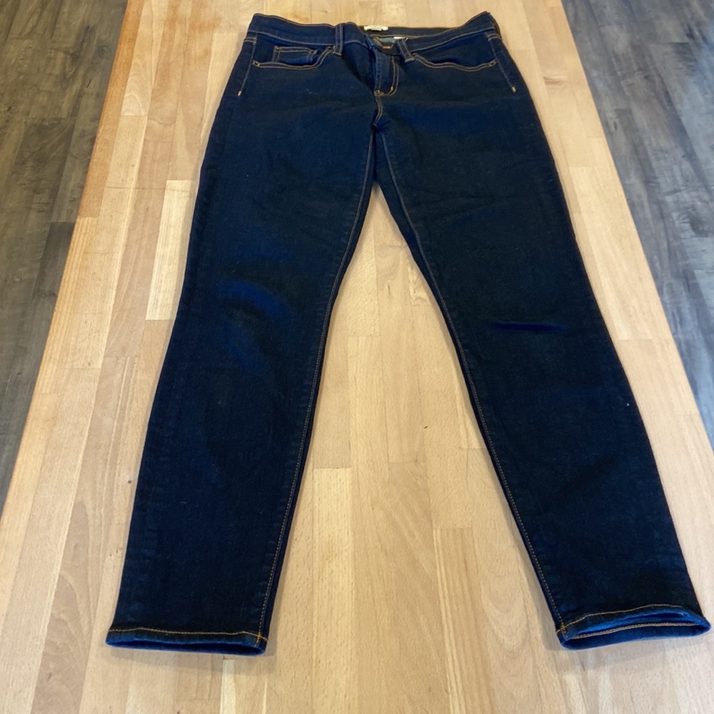 J. Crew Stretch Dark Wash Indigo Ankle Jeans Size 26 w/ 28” inseam